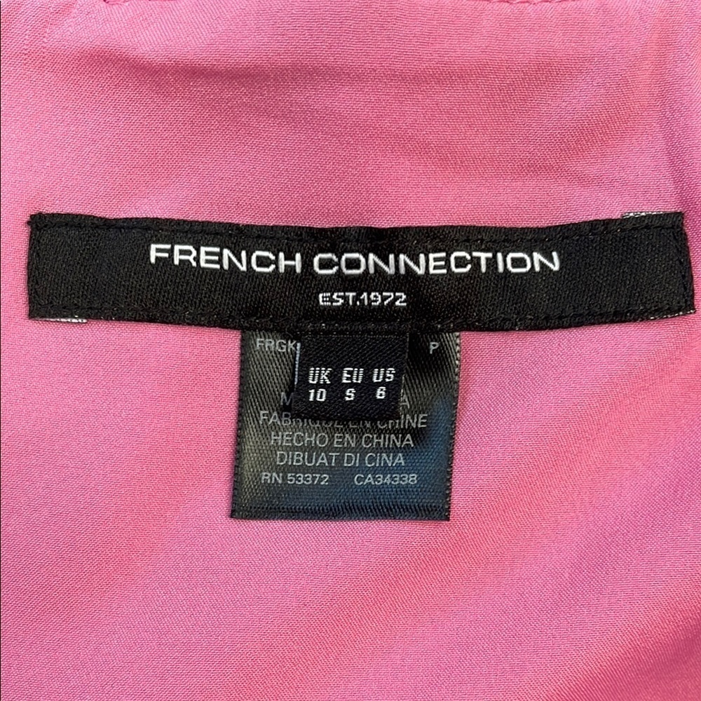 New French Connection Whisper Strappy Tulle Dress In Aurora Pink Cut Out Sz 6 - Picture 6 of 14